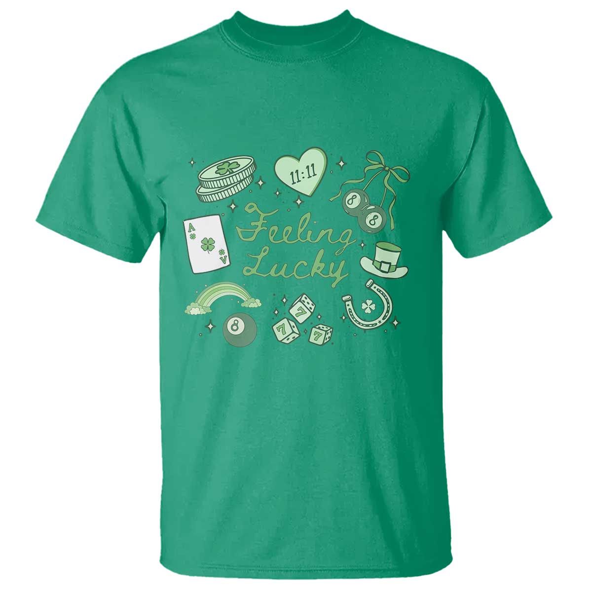 Feeling Lucky St Patricks Day Coquette Shamrock T Shirt