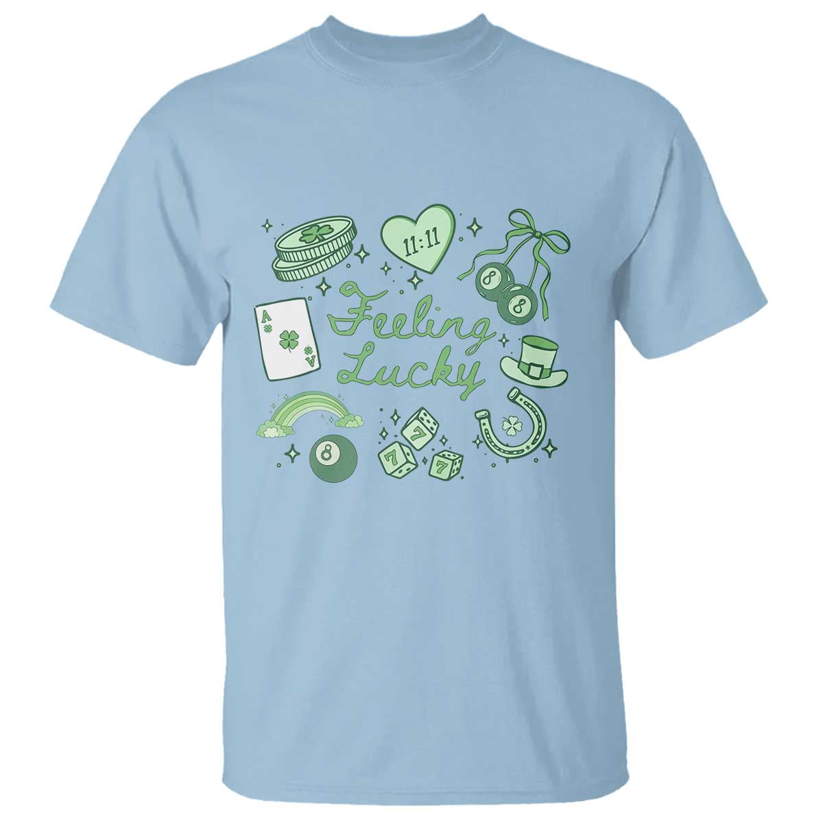 Feeling Lucky St Patricks Day Coquette Shamrock T Shirt