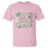Feeling Lucky St Patricks Day Coquette Shamrock T Shirt