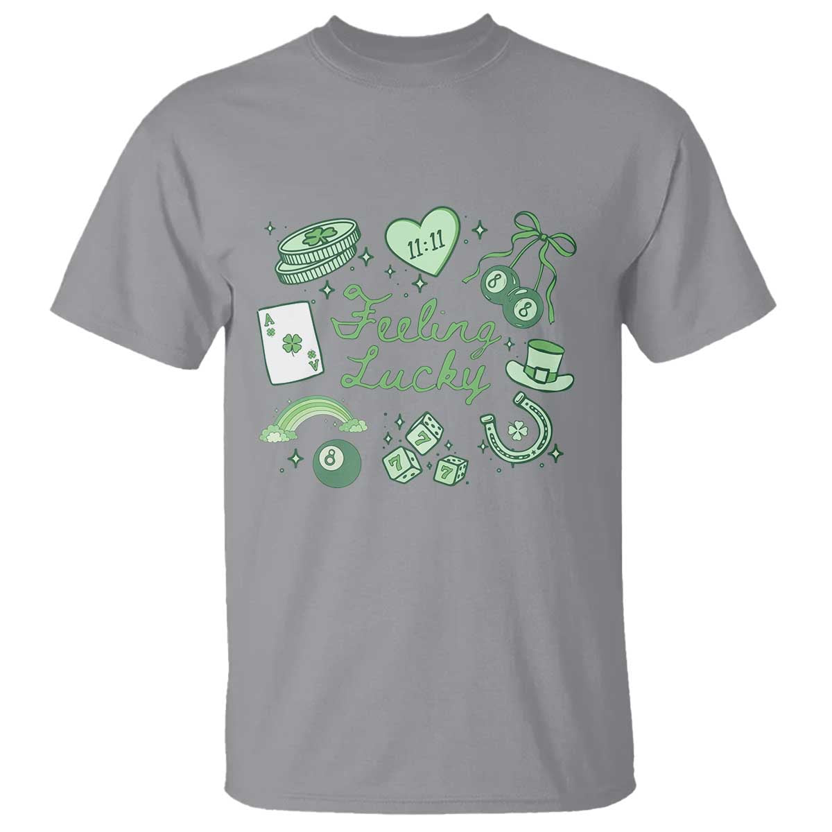 Feeling Lucky St Patricks Day Coquette Shamrock T Shirt