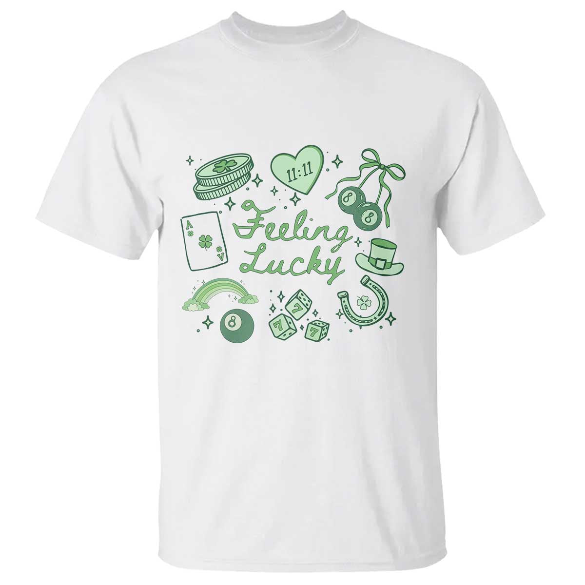 Feeling Lucky St Patricks Day Coquette Shamrock T Shirt