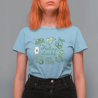 Feeling Lucky St Patricks Day Coquette Shamrock T Shirt For Women