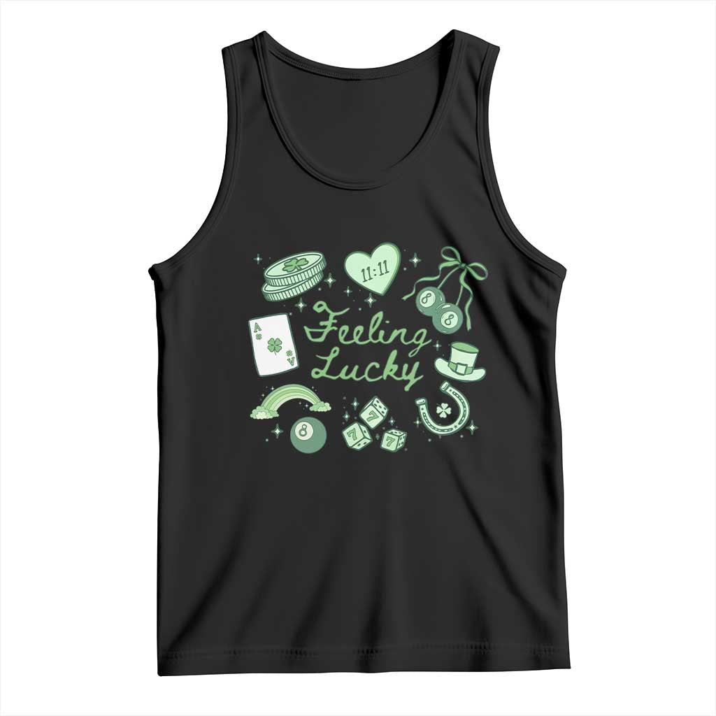 Feeling Lucky St Patricks Day Coquette Shamrock Tank Top