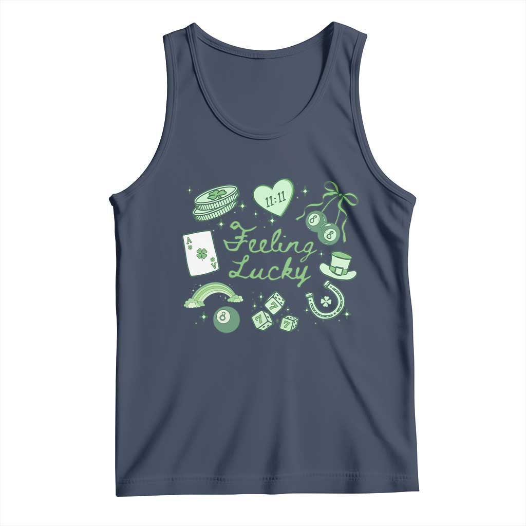 Feeling Lucky St Patricks Day Coquette Shamrock Tank Top