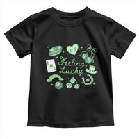 Feeling Lucky St Patricks Day Coquette Shamrock Toddler T Shirt
