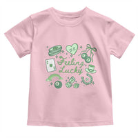 Feeling Lucky St Patricks Day Coquette Shamrock Toddler T Shirt