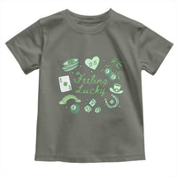 Feeling Lucky St Patricks Day Coquette Shamrock Toddler T Shirt