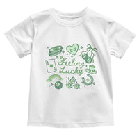 Feeling Lucky St Patricks Day Coquette Shamrock Toddler T Shirt