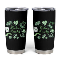 Feeling Lucky St Patricks Day Coquette Shamrock Tumbler Cup