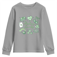 Feeling Lucky St Patricks Day Coquette Shamrock Youth Sweatshirt