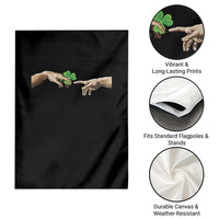 Funny St Patricks Day Shamrock The Creation of Adam Meme Garden Flag