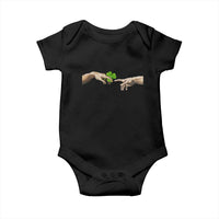 Funny St Patricks Day Shamrock The Creation of Adam Meme Baby Onesie