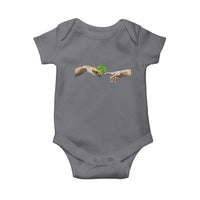 Funny St Patricks Day Shamrock The Creation of Adam Meme Baby Onesie