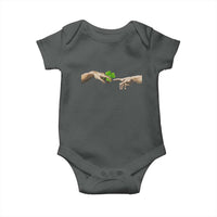 Funny St Patricks Day Shamrock The Creation of Adam Meme Baby Onesie
