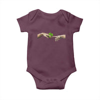 Funny St Patricks Day Shamrock The Creation of Adam Meme Baby Onesie