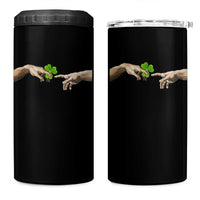 Funny St Patricks Day Shamrock The Creation of Adam Meme 4 in 1 Can Cooler Tumbler