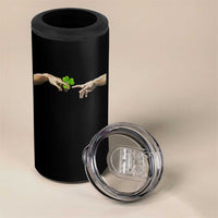 Funny St Patricks Day Shamrock The Creation of Adam Meme 4 in 1 Can Cooler Tumbler