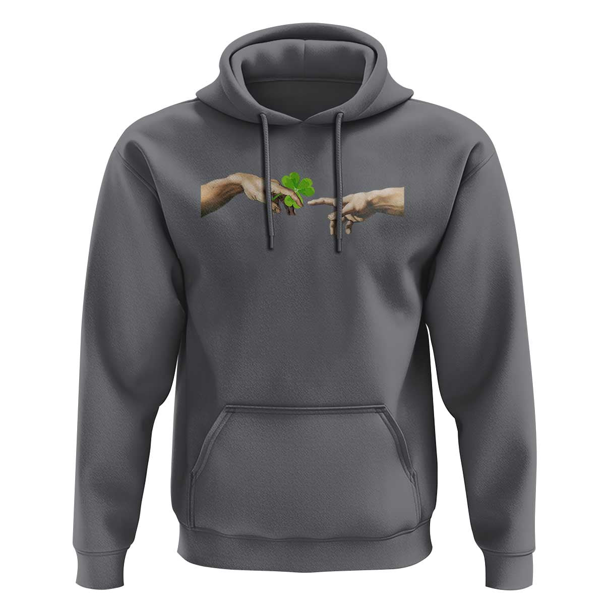 Funny St Patricks Day Shamrock The Creation of Adam Meme Hoodie