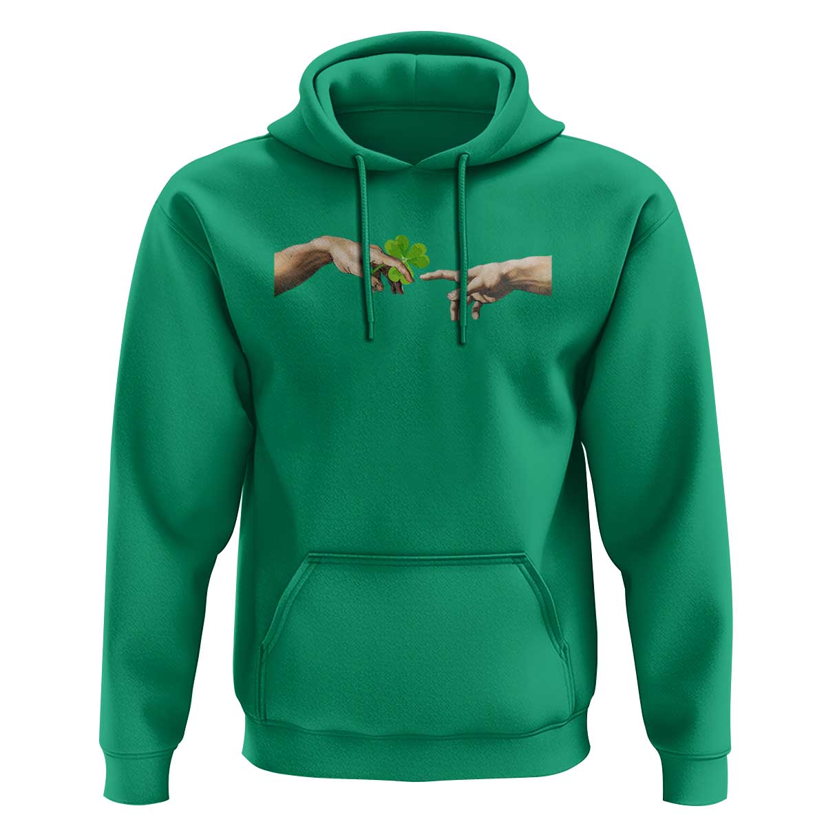 Funny St Patricks Day Shamrock The Creation of Adam Meme Hoodie