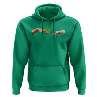 Funny St Patricks Day Shamrock The Creation of Adam Meme Hoodie