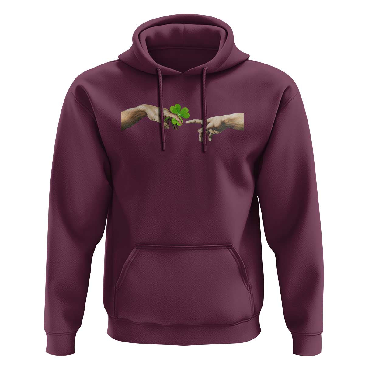 Funny St Patricks Day Shamrock The Creation of Adam Meme Hoodie