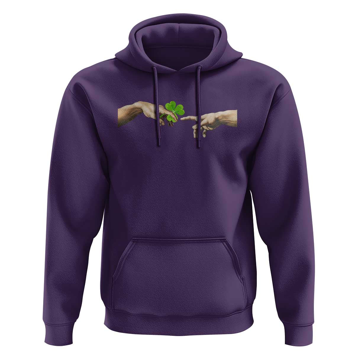 Funny St Patricks Day Shamrock The Creation of Adam Meme Hoodie