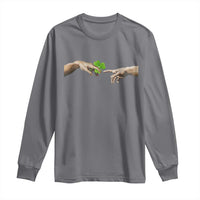 Funny St Patricks Day Shamrock The Creation of Adam Meme Long Sleeve Shirt