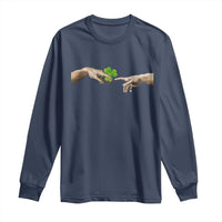 Funny St Patricks Day Shamrock The Creation of Adam Meme Long Sleeve Shirt