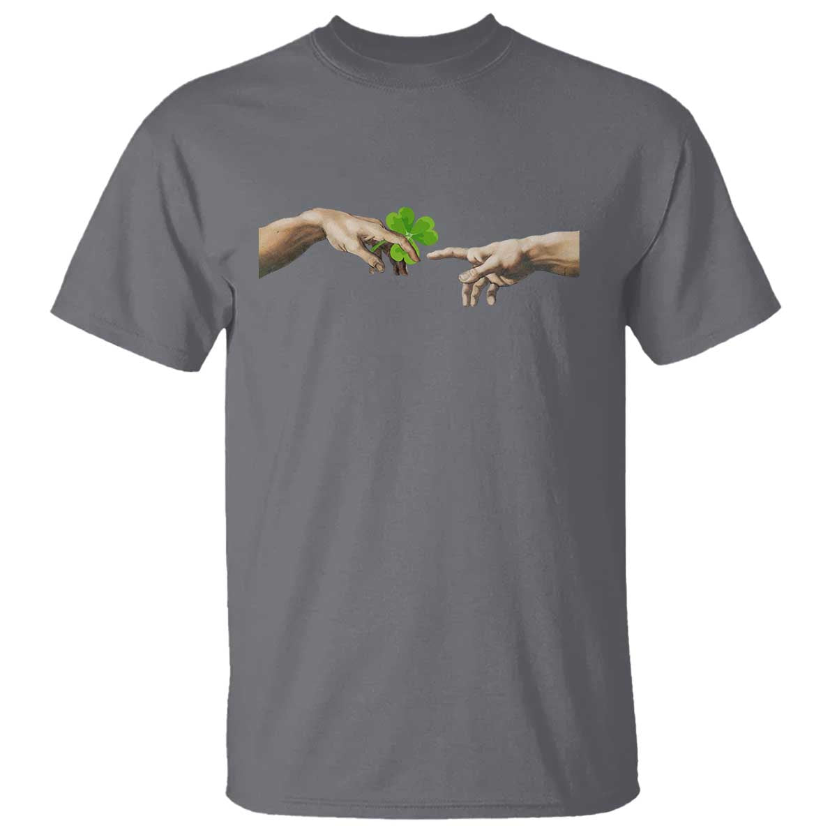 Funny St Patricks Day Shamrock The Creation of Adam Meme T Shirt