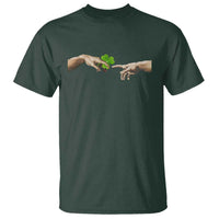 Funny St Patricks Day Shamrock The Creation of Adam Meme T Shirt