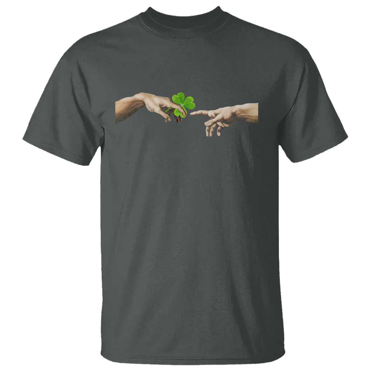 Funny St Patricks Day Shamrock The Creation of Adam Meme T Shirt