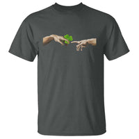 Funny St Patricks Day Shamrock The Creation of Adam Meme T Shirt