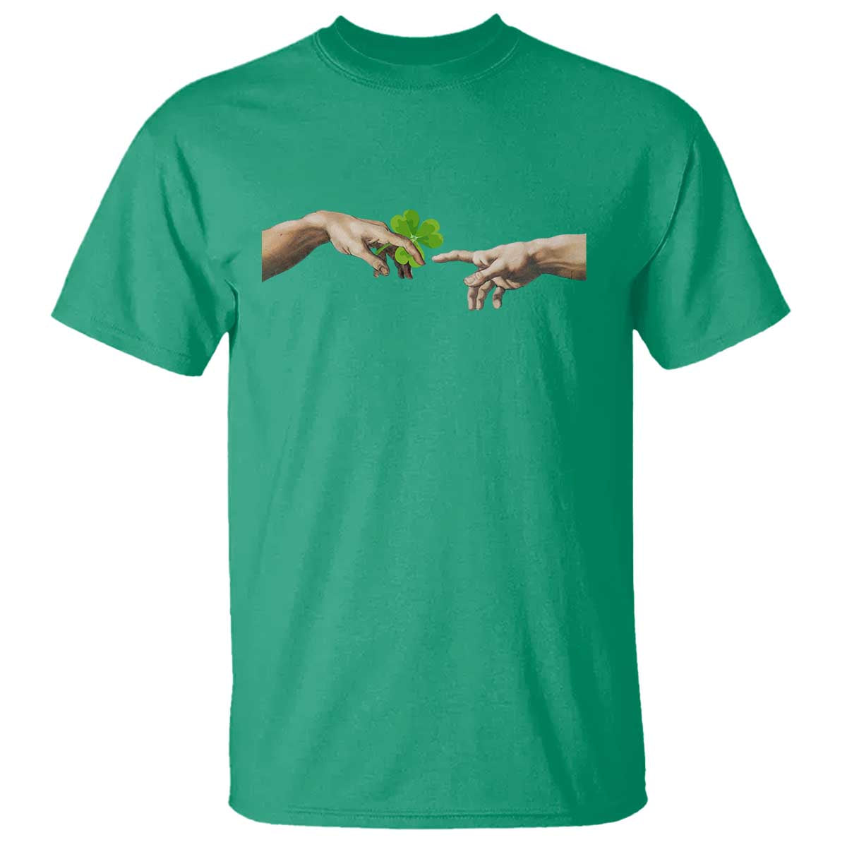 Funny St Patricks Day Shamrock The Creation of Adam Meme T Shirt