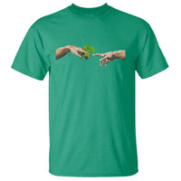 Funny St Patricks Day Shamrock The Creation of Adam Meme T Shirt
