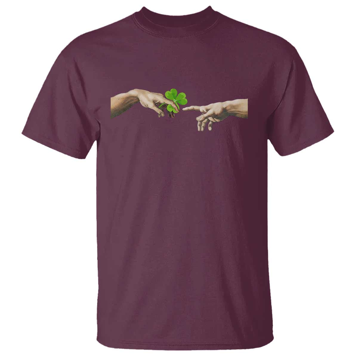 Funny St Patricks Day Shamrock The Creation of Adam Meme T Shirt