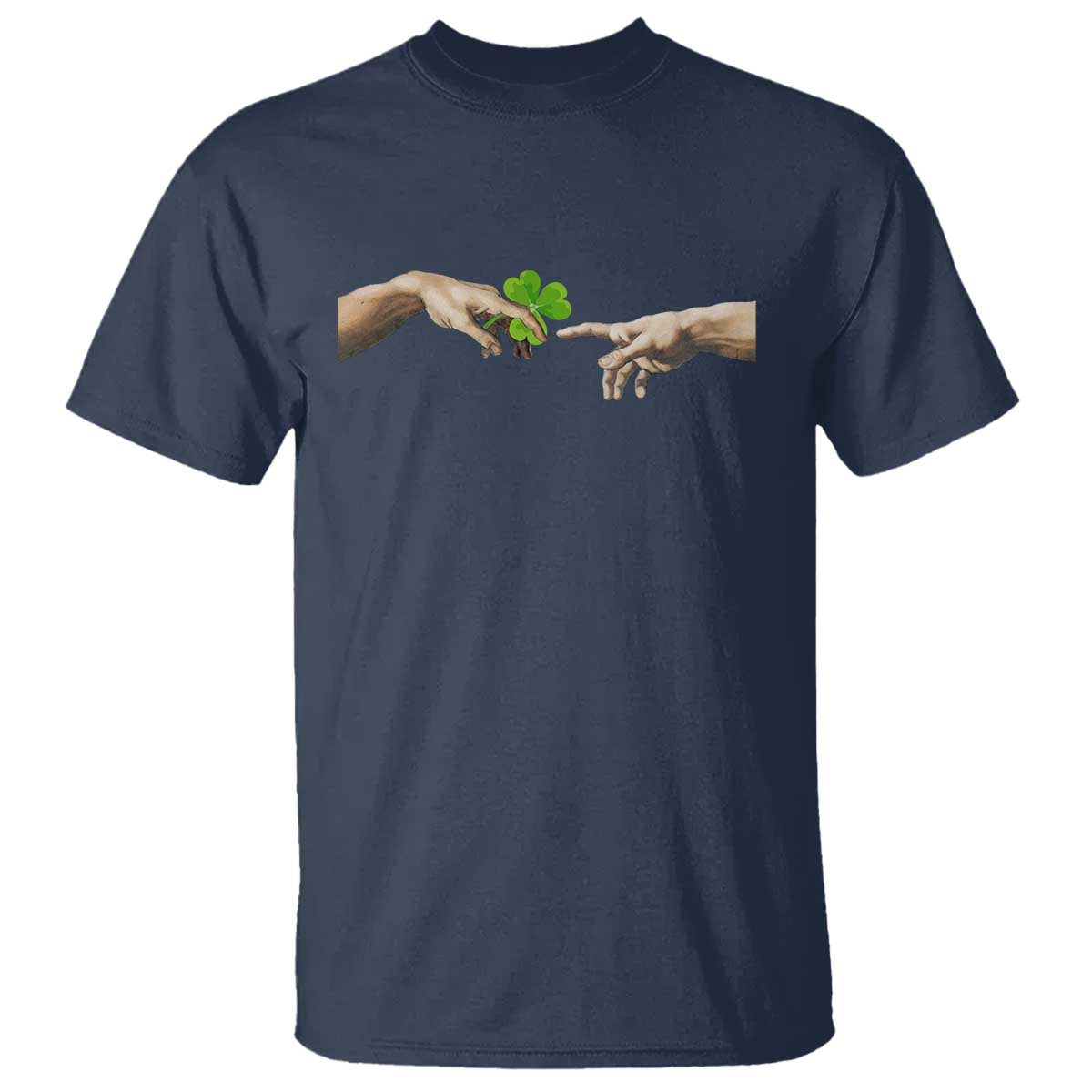 Funny St Patricks Day Shamrock The Creation of Adam Meme T Shirt