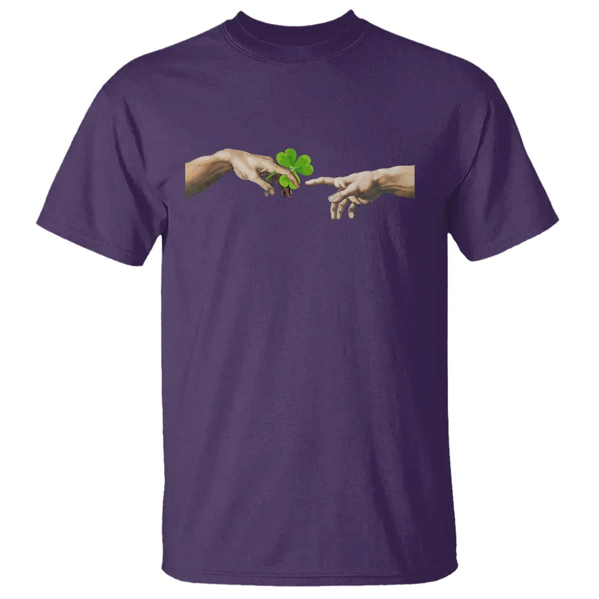 Funny St Patricks Day Shamrock The Creation of Adam Meme T Shirt