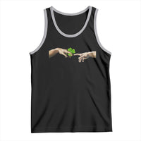 Funny St Patricks Day Shamrock The Creation of Adam Meme Tank Top