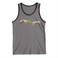 Funny St Patricks Day Shamrock The Creation of Adam Meme Tank Top