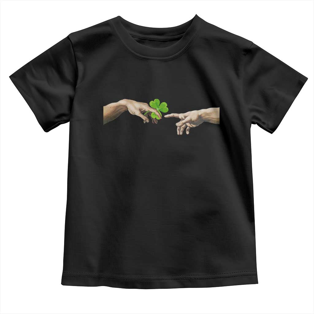 Funny St Patricks Day Shamrock The Creation of Adam Meme Toddler T Shirt