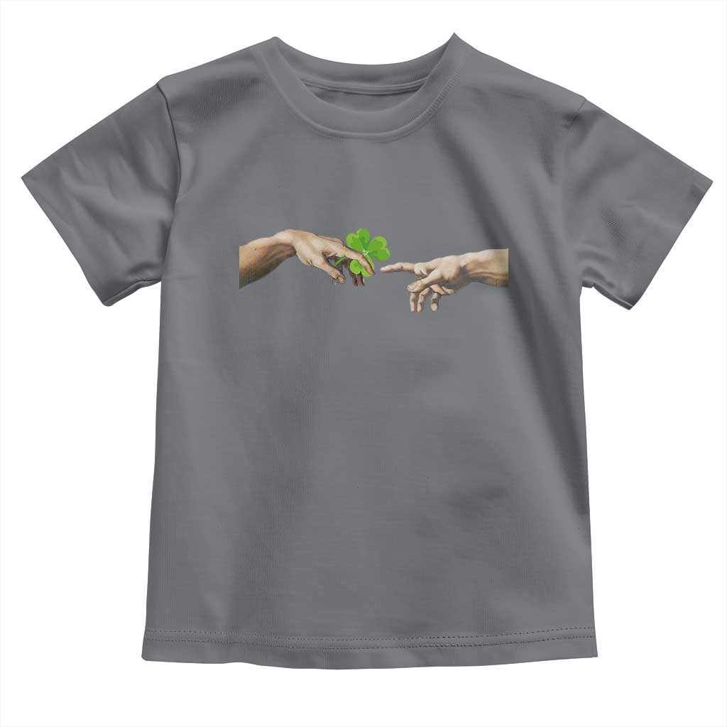 Funny St Patricks Day Shamrock The Creation of Adam Meme Toddler T Shirt