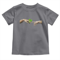 Funny St Patricks Day Shamrock The Creation of Adam Meme Toddler T Shirt