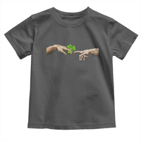 Funny St Patricks Day Shamrock The Creation of Adam Meme Toddler T Shirt