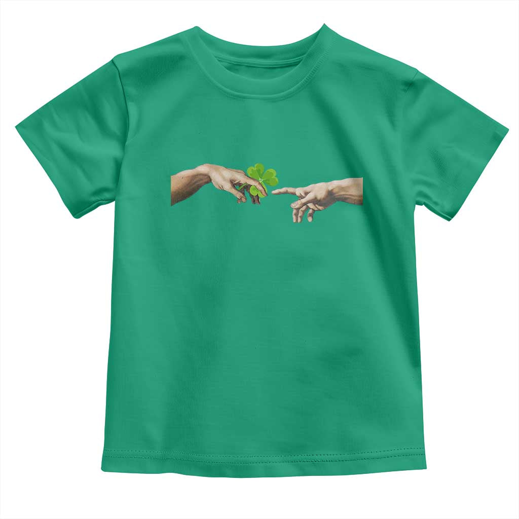 Funny St Patricks Day Shamrock The Creation of Adam Meme Toddler T Shirt