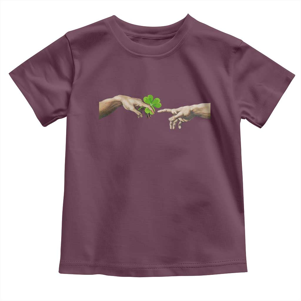 Funny St Patricks Day Shamrock The Creation of Adam Meme Toddler T Shirt