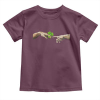 Funny St Patricks Day Shamrock The Creation of Adam Meme Toddler T Shirt