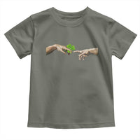 Funny St Patricks Day Shamrock The Creation of Adam Meme Toddler T Shirt