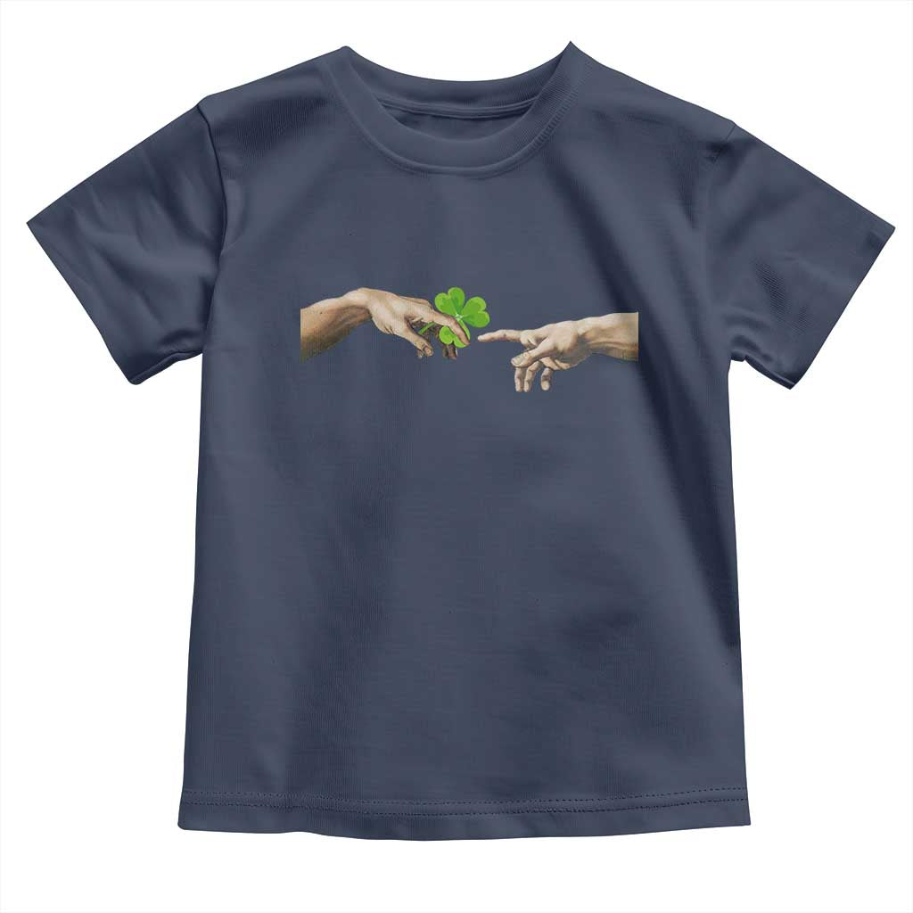 Funny St Patricks Day Shamrock The Creation of Adam Meme Toddler T Shirt