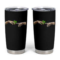 Funny St Patricks Day Shamrock The Creation of Adam Meme Tumbler Cup
