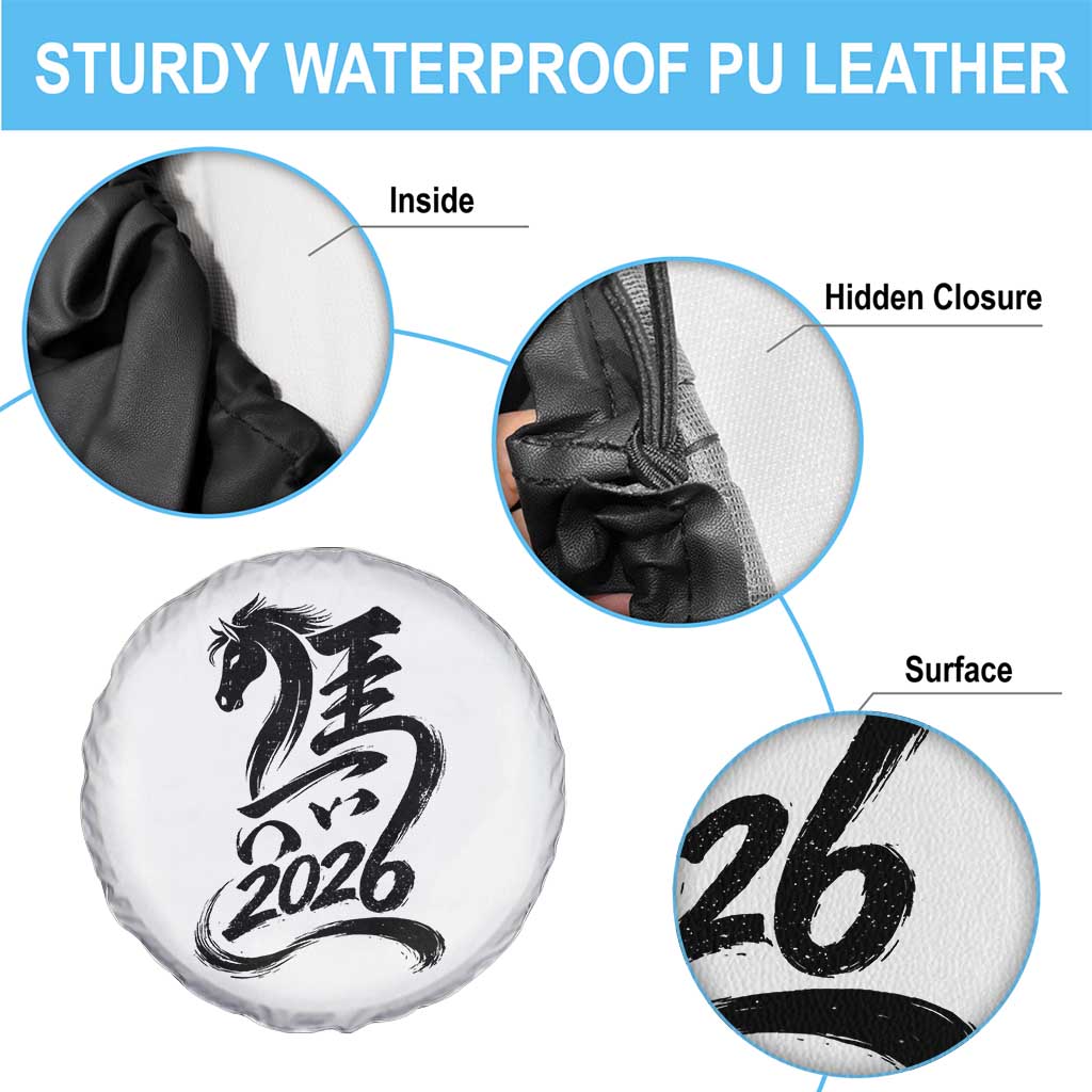 Chinese New Year 2026 Spare Tire Cover Year of The Horse Calligraphy Ink Art